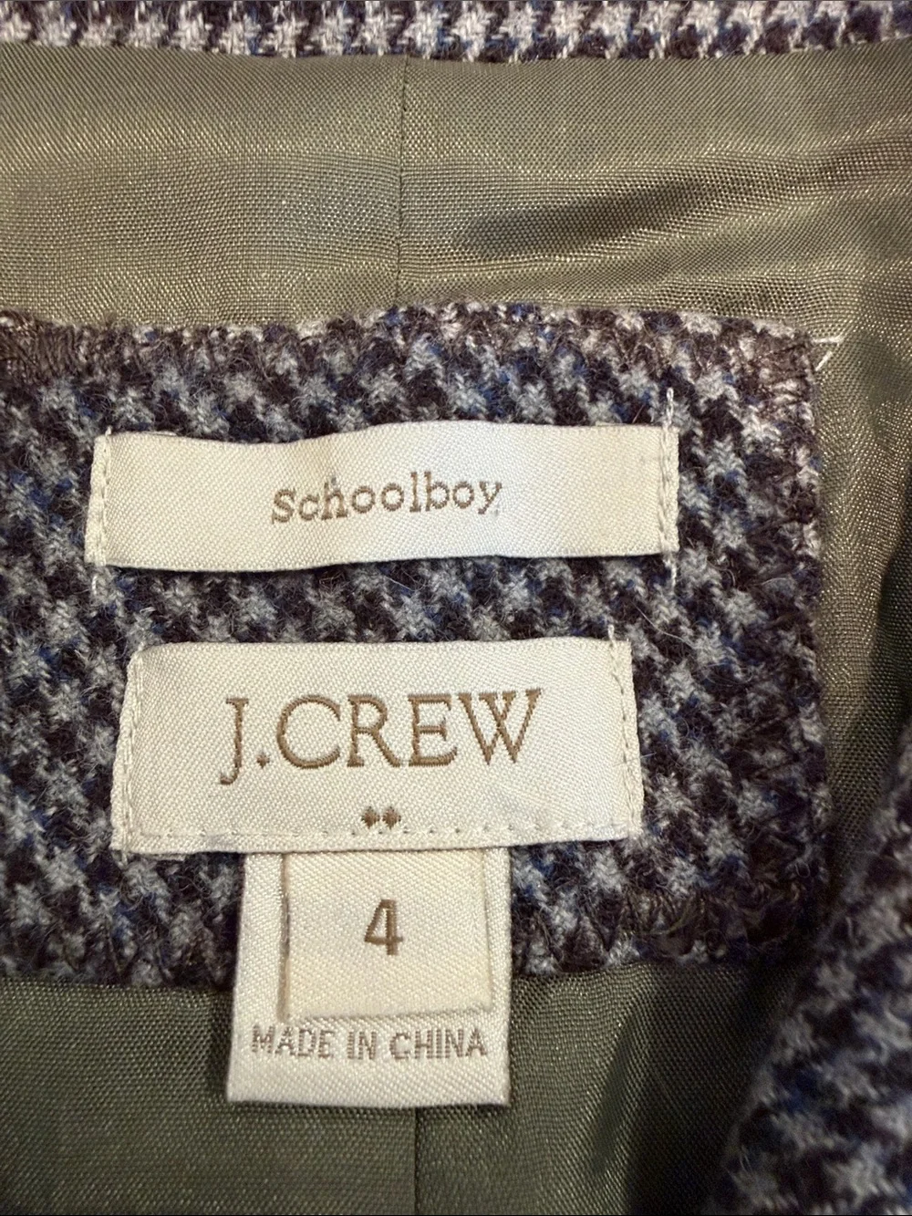 J. Crew brown and gray Houndstooth Blazer